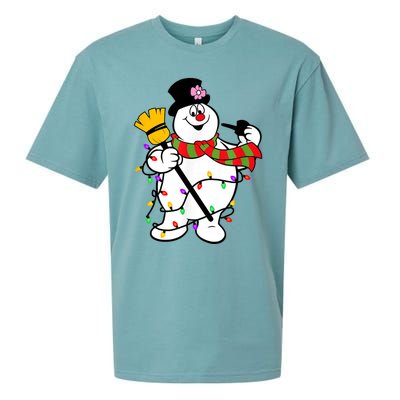 Cute Frosty Snowman Funny Christmas Snowmen Gifts For Family Sueded Cloud Jersey T-Shirt