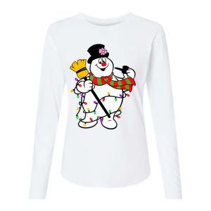 Cute Frosty Snowman Funny Christmas Snowmen Gifts For Family Womens Cotton Relaxed Long Sleeve T-Shirt