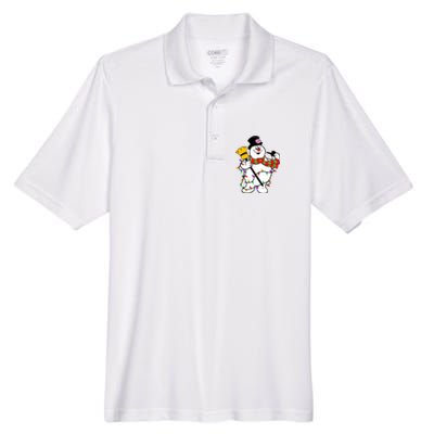 Cute Frosty Snowman Funny Christmas Snowmen Gifts For Family Men's Origin Performance Piqué Polo