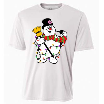 Cute Frosty Snowman Funny Christmas Snowmen Gifts For Family Cooling Performance Crew T-Shirt