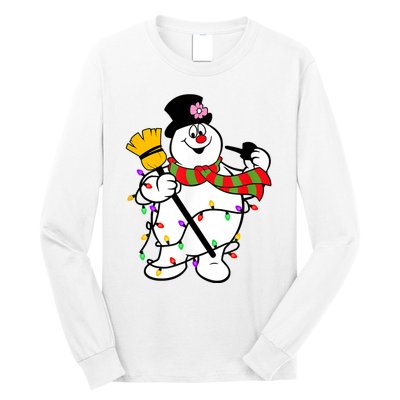 Cute Frosty Snowman Funny Christmas Snowmen Gifts For Family Long Sleeve Shirt