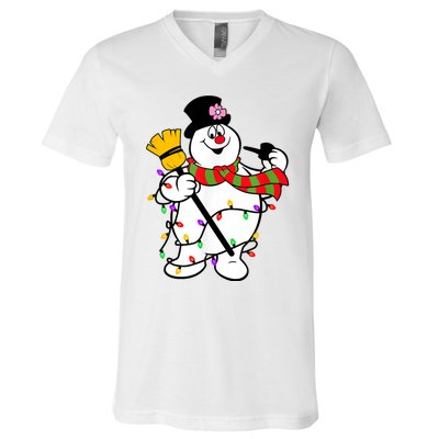 Cute Frosty Snowman Funny Christmas Snowmen Gifts For Family V-Neck T-Shirt