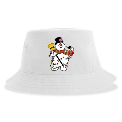 Cute Frosty Snowman Funny Christmas Snowmen Gifts For Family Sustainable Bucket Hat