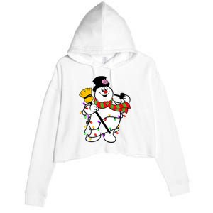 Cute Frosty Snowman Funny Christmas Snowmen Gifts For Family Crop Fleece Hoodie