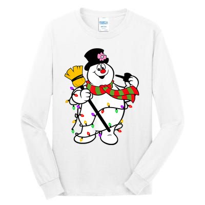 Cute Frosty Snowman Funny Christmas Snowmen Gifts For Family Tall Long Sleeve T-Shirt