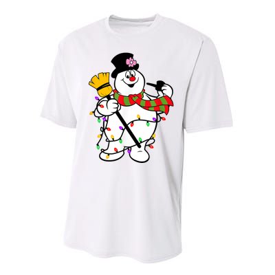 Cute Frosty Snowman Funny Christmas Snowmen Gifts For Family Performance Sprint T-Shirt