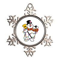 Cute Frosty Snowman Funny Christmas Snowmen Gifts For Family Metallic Star Ornament