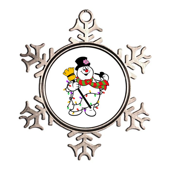 Cute Frosty Snowman Funny Christmas Snowmen Gifts For Family Metallic Star Ornament