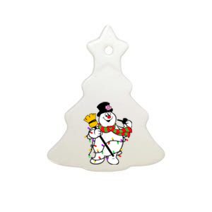 Cute Frosty Snowman Funny Christmas Snowmen Gifts For Family Ceramic Tree Ornament