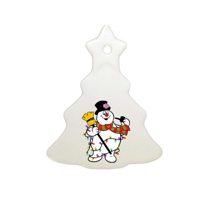 Cute Frosty Snowman Funny Christmas Snowmen Gifts For Family Ceramic Tree Ornament