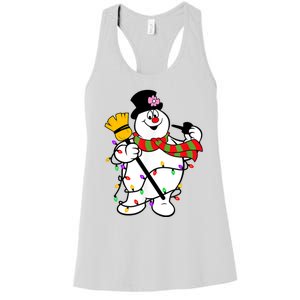 Cute Frosty Snowman Funny Christmas Snowmen Gifts For Family Women's Racerback Tank