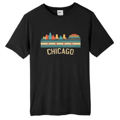 Chicago Flag Skyline Vintage Illinois City Retro Souvenir Tall Fusion ChromaSoft Performance T-Shirt