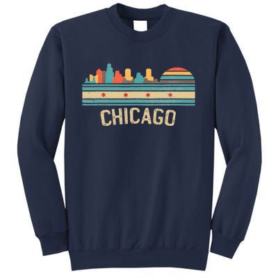 Chicago Flag Skyline Vintage Illinois City Retro Souvenir Sweatshirt