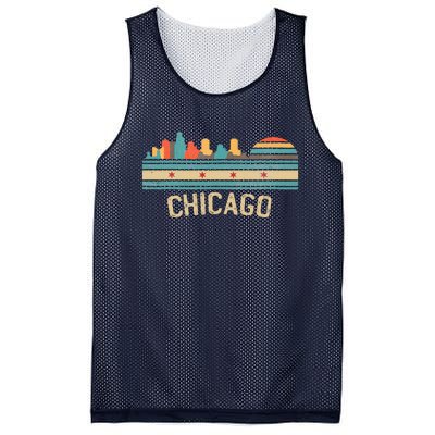 Chicago Flag Skyline Vintage Illinois City Retro Souvenir Mesh Reversible Basketball Jersey Tank