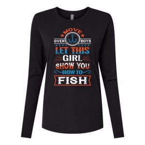 Cute Fisher Summer Family Vacation Camping Fishing Gift Womens Cotton Relaxed Long Sleeve T-Shirt