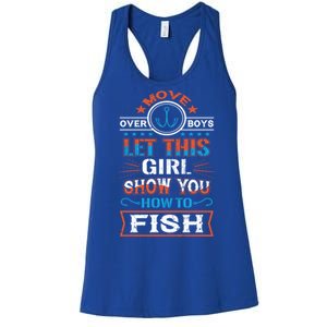 Cute Fisher Summer Family Vacation Camping Fishing Gift Women's Racerback Tank