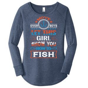 Cute Fisher Summer Family Vacation Camping Fishing Gift Women's Perfect Tri Tunic Long Sleeve Shirt