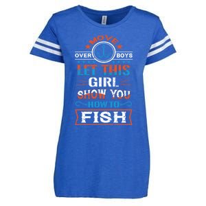 Cute Fisher Summer Family Vacation Camping Fishing Gift Enza Ladies Jersey Football T-Shirt