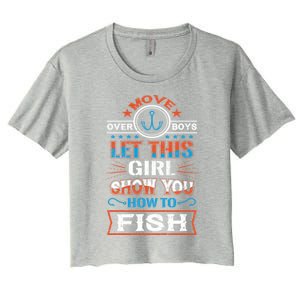 Cute Fisher Summer Family Vacation Camping Fishing Gift Women's Crop Top Tee