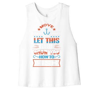 Cute Fisher Summer Family Vacation Camping Fishing Gift Women's Racerback Cropped Tank