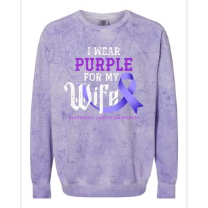 Cancer Fight Support Husband Gift Pancreatic Cancer Funny Gift Colorblast Crewneck Sweatshirt