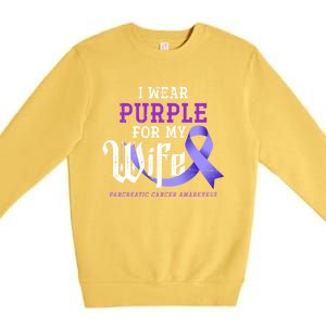 Cancer Fight Support Husband Gift Pancreatic Cancer Funny Gift Premium Crewneck Sweatshirt