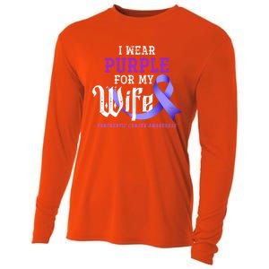 Cancer Fight Support Husband Gift Pancreatic Cancer Funny Gift Cooling Performance Long Sleeve Crew