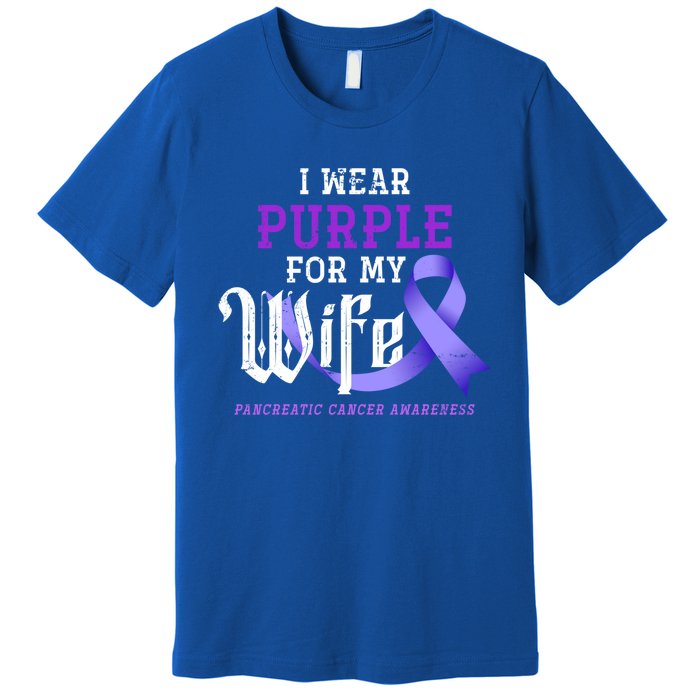 Cancer Fight Support Husband Gift Pancreatic Cancer Funny Gift Premium T-Shirt