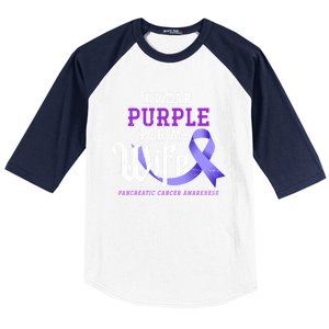 Cancer Fight Support Husband Gift Pancreatic Cancer Funny Gift Baseball Sleeve Shirt