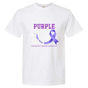 Cancer Fight Support Husband Gift Pancreatic Cancer Funny Gift Garment-Dyed Heavyweight T-Shirt