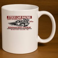 Checkered Flag Sports Tan Bowman Gray Stadium Clash Every Saturday Nigh 11oz C Handle Ceramic Mug