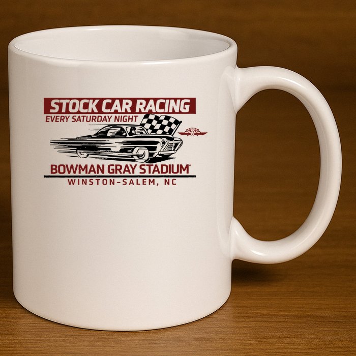 Checkered Flag Sports Tan Bowman Gray Stadium Clash Every Saturday Nigh 11oz C Handle Ceramic Mug