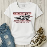 Checkered Flag Sports Tan Bowman Gray Stadium Clash Every Saturday Nigh Womens T-Shirt