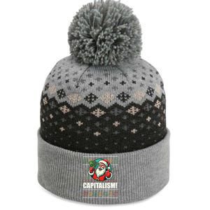 Capitalism! Funny Santa Claus Ugly Christmas Meme Gift The Baniff Cuffed Pom Beanie