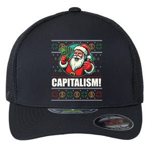 Capitalism! Funny Santa Claus Ugly Christmas Meme Gift Flexfit Unipanel Trucker Cap