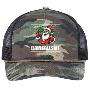 Capitalism! Funny Santa Claus Ugly Christmas Meme Gift Retro Rope Trucker Hat Cap