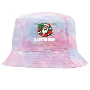 Capitalism! Funny Santa Claus Ugly Christmas Meme Gift Tie-Dyed Bucket Hat