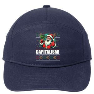 Capitalism! Funny Santa Claus Ugly Christmas Meme Gift 7-Panel Snapback Hat