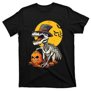 Creepy Funny Skeleton Dinosaur T Rex Halloween T-Shirt