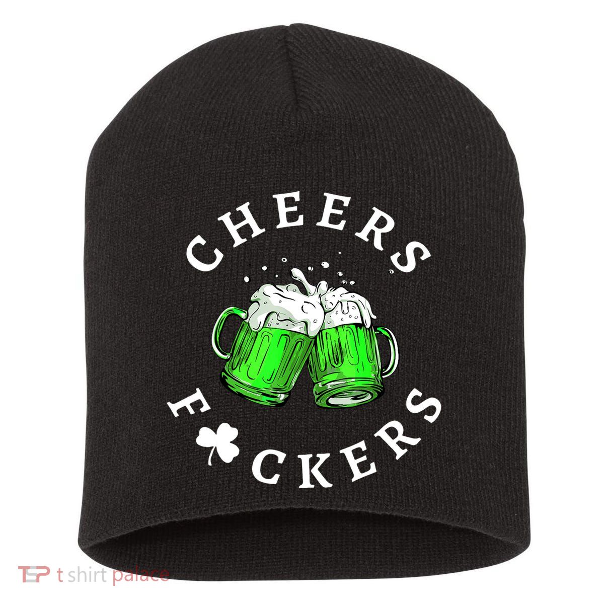 Cheers Fuckers St Patricks Day Men Women Beer Drinking Mugs Short Acrylic Beanie