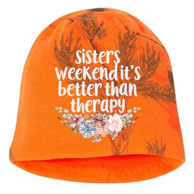 Cute Floral Sisters Weekend It's Better Than Therapy Travel Great Gift Kati - Camo Knit Beanie