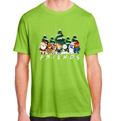 Christmas Friends Santa Rudolph Snowman Xmas Family Pajamas Adult ChromaSoft Performance T-Shirt