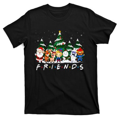 Christmas Friends Santa Rudolph Snowman Xmas Family Pajamas T-Shirt