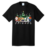 Christmas Friends Santa Rudolph Snowman Xmas Family Pajamas Tall T-Shirt