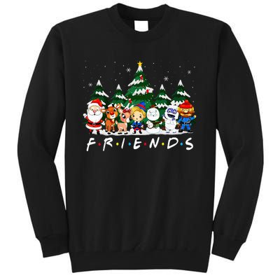 Christmas Friends Santa Rudolph Snowman Xmas Family Pajamas Tall Sweatshirt