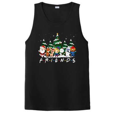 Christmas Friends Santa Rudolph Snowman Xmas Family Pajamas PosiCharge Competitor Tank