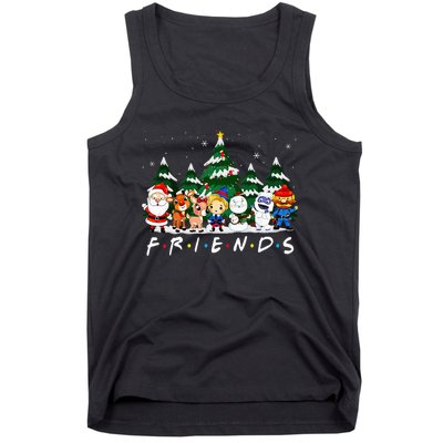 Christmas Friends Santa Rudolph Snowman Xmas Family Pajamas Tank Top