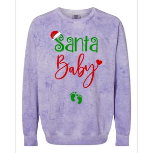 Christmas Funny Santa New Mama Pregnancy Announcet Gift Colorblast Crewneck Sweatshirt