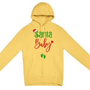 Christmas Funny Santa New Mama Pregnancy Announcet Gift Premium Pullover Hoodie