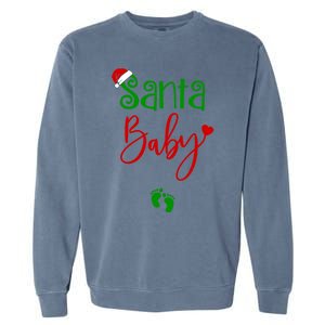 Christmas Funny Santa New Mama Pregnancy Announcet Gift Garment-Dyed Sweatshirt